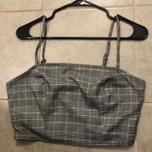 Black and white plaid crop top